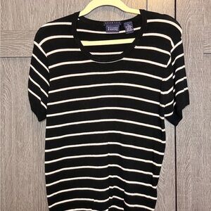 Black and White Striped Women's Top